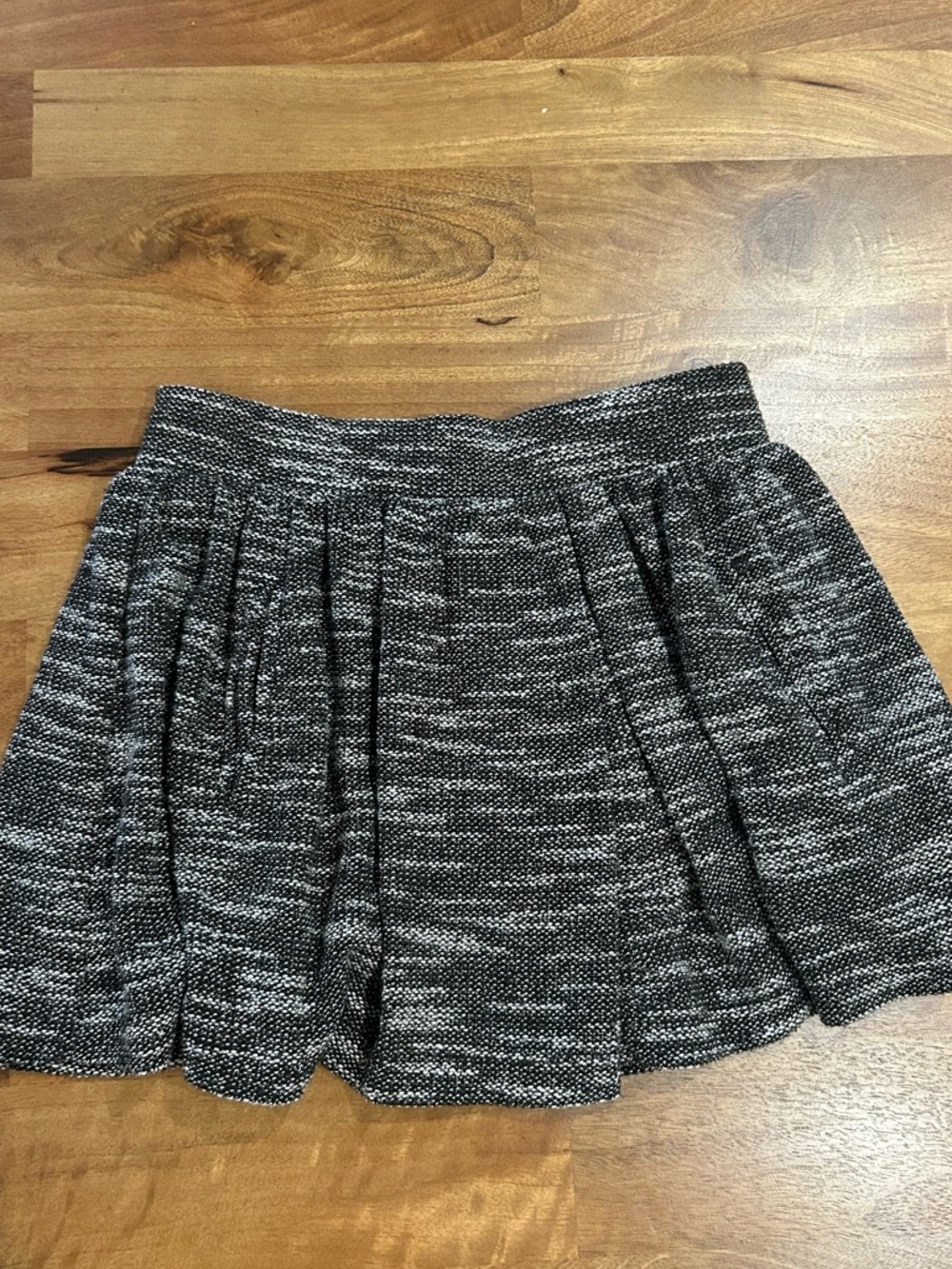 Free People Black & White Marled Pleated Mini Skirt Size Small